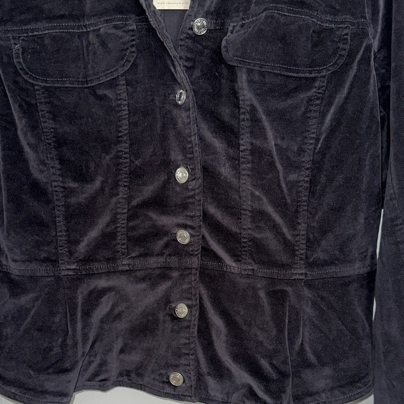 Free People Jocelyn Black Velvet Jacket. Size L - Picture 7 of 10